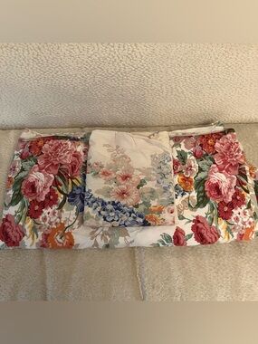 VTG Ralph Lauren Southampton Beach Floral Full Flat Sheet And Pillowcase